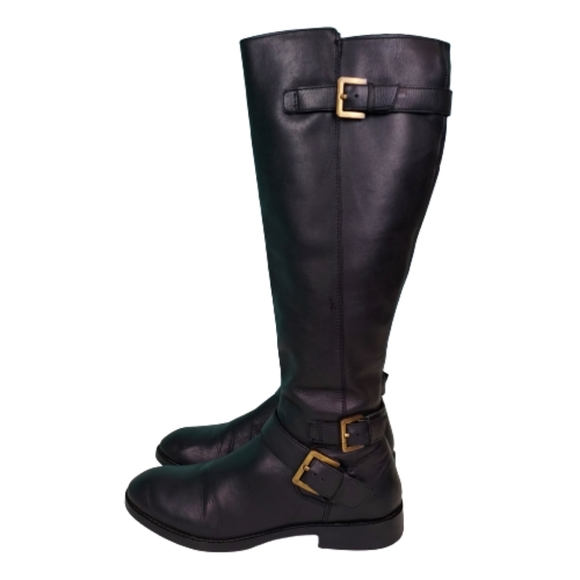 Sam Edelman knee high leather boots, women's size 7.5, black - Picture 2 of 11